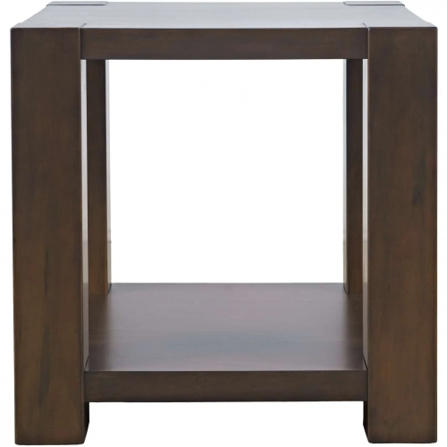Brownstone 24" Block Frame Square Storage End Table in Chocolate Brown